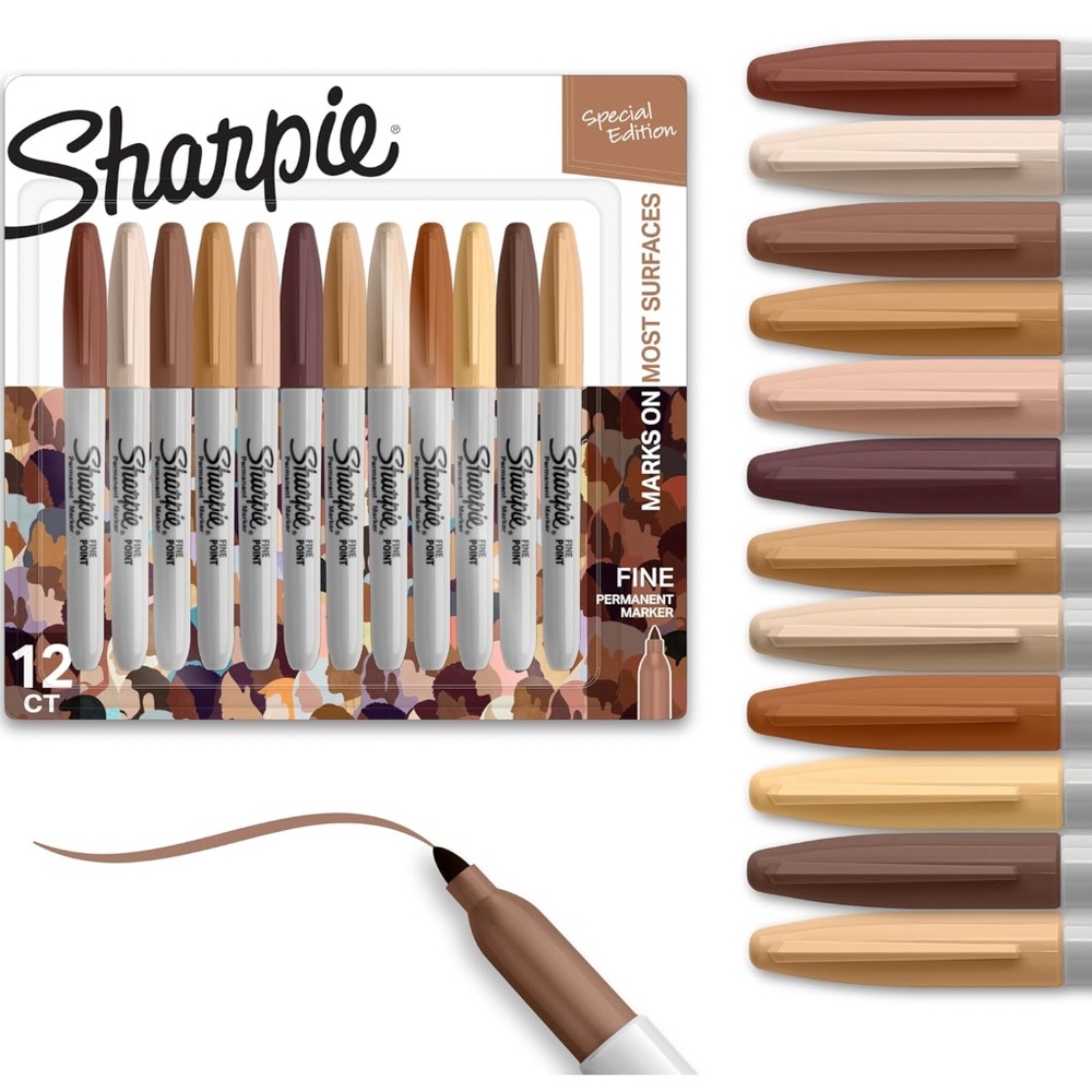 🎨NWT Fine Point Sharpie Portrait Colors Special Edition Permanent Markers 12ct